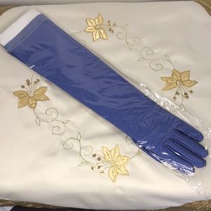 Elegant Blue Elbow Length Gloves Unopened